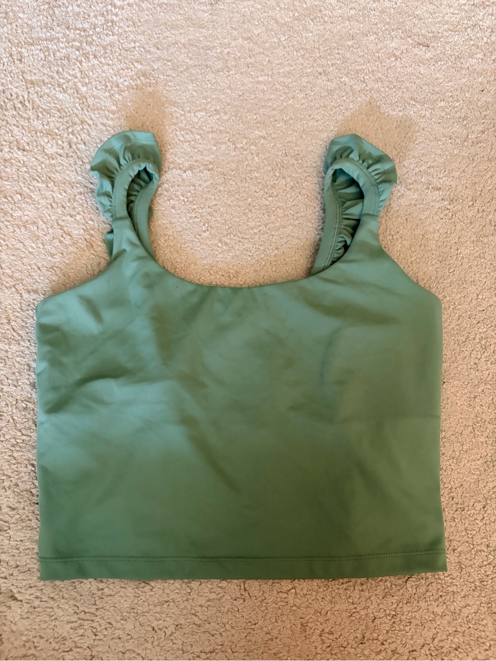 Blogilates XL Sage Ruffle Crop Tank
